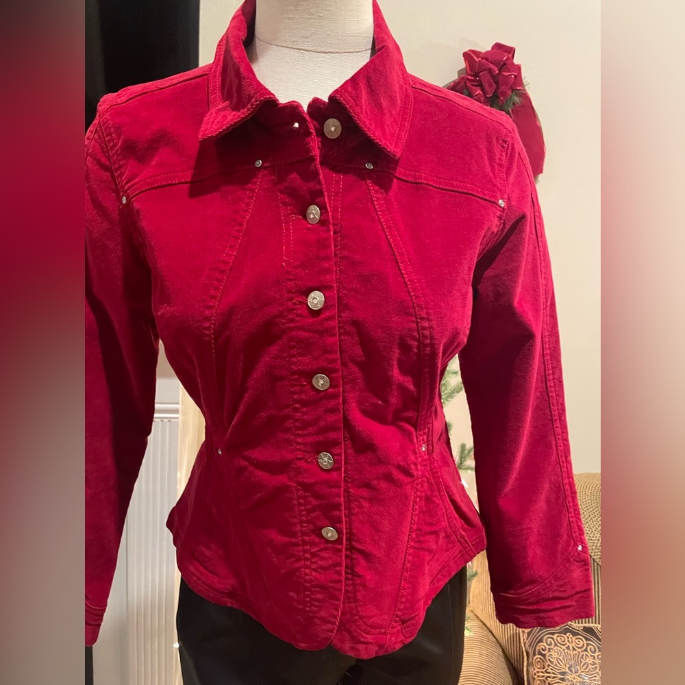 Live a Little Women's Vibrant Red Jean Jacket